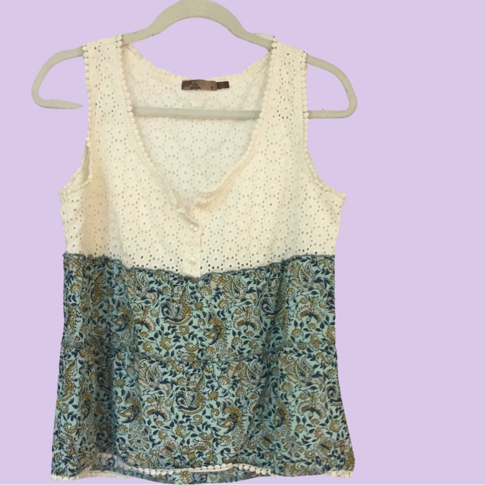 Adorable Boho Prana Crochet Top Tank